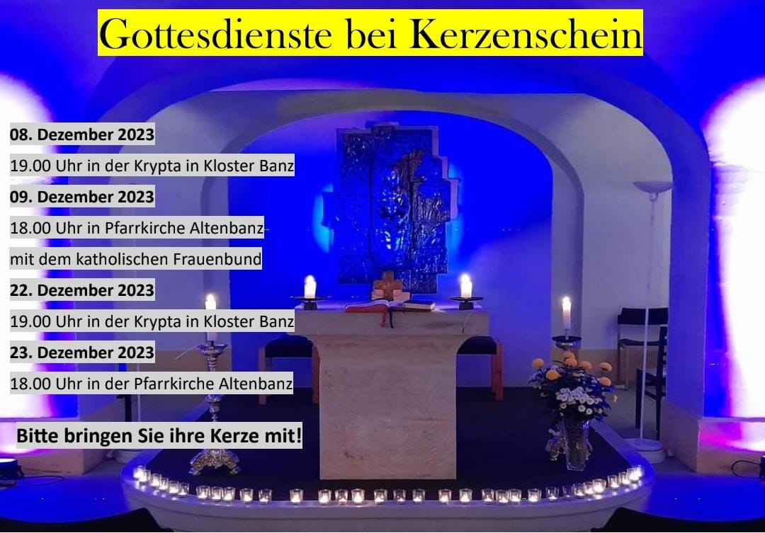 Gottesdienste bei Kerzenschein