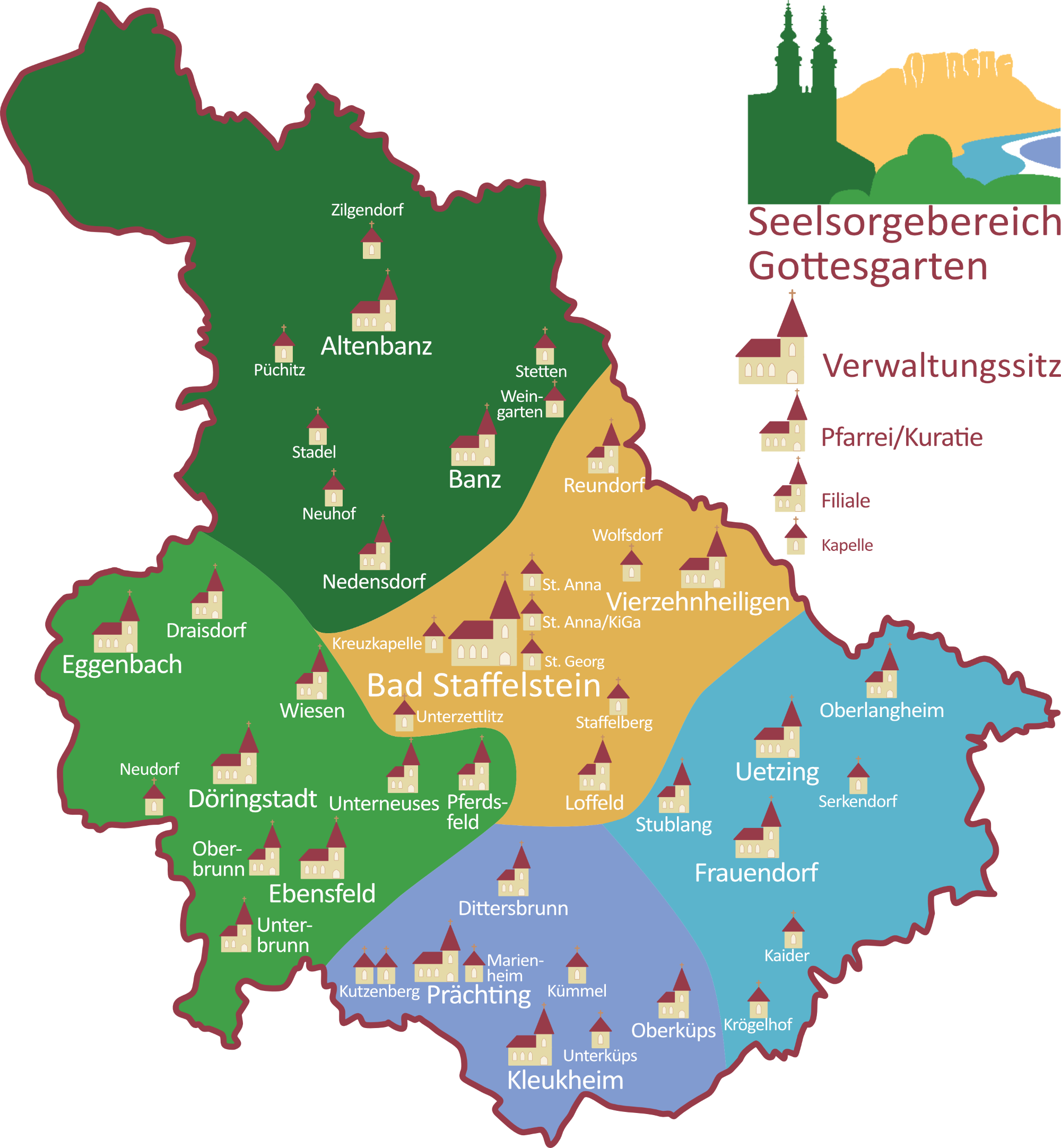 Karte SSB Gottesgarten Schrift Umriss