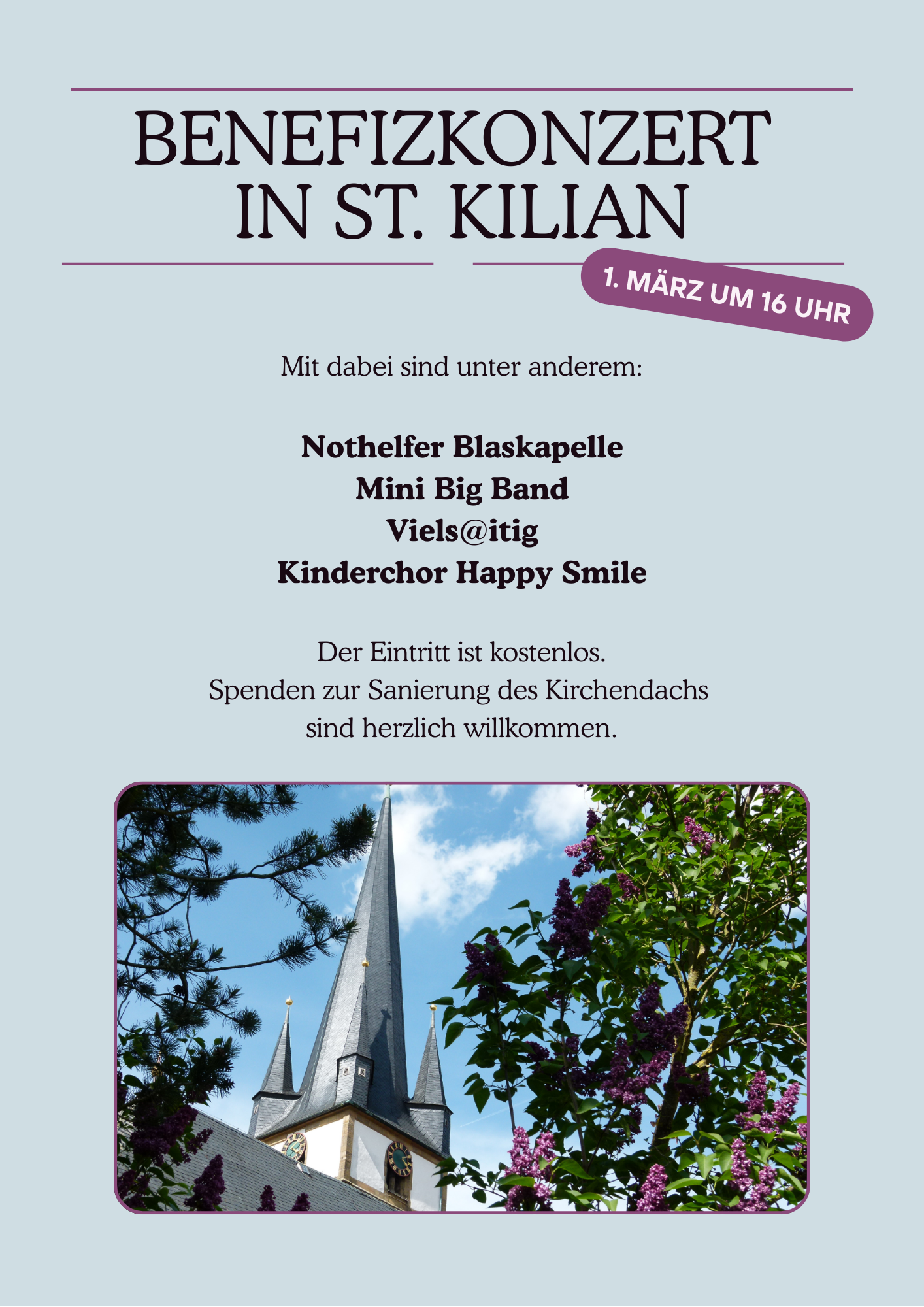 Plakat Benefizkonzert St. Kilian