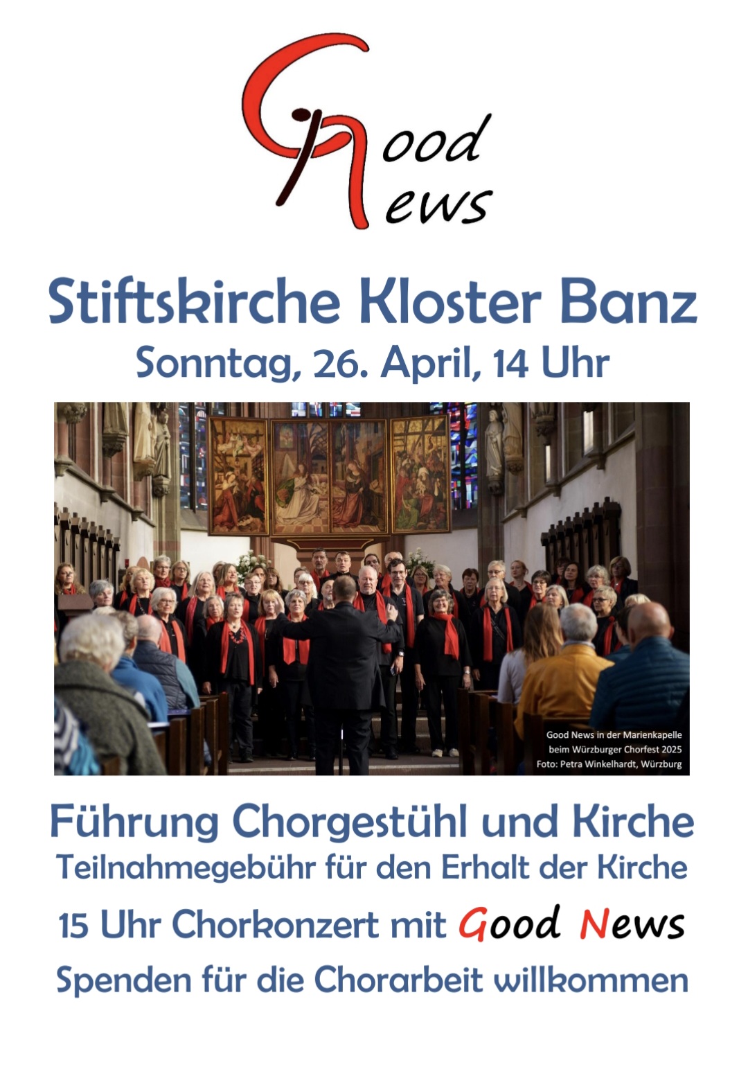 Plakat Good News Auftritt 26. April 2026 in Banz