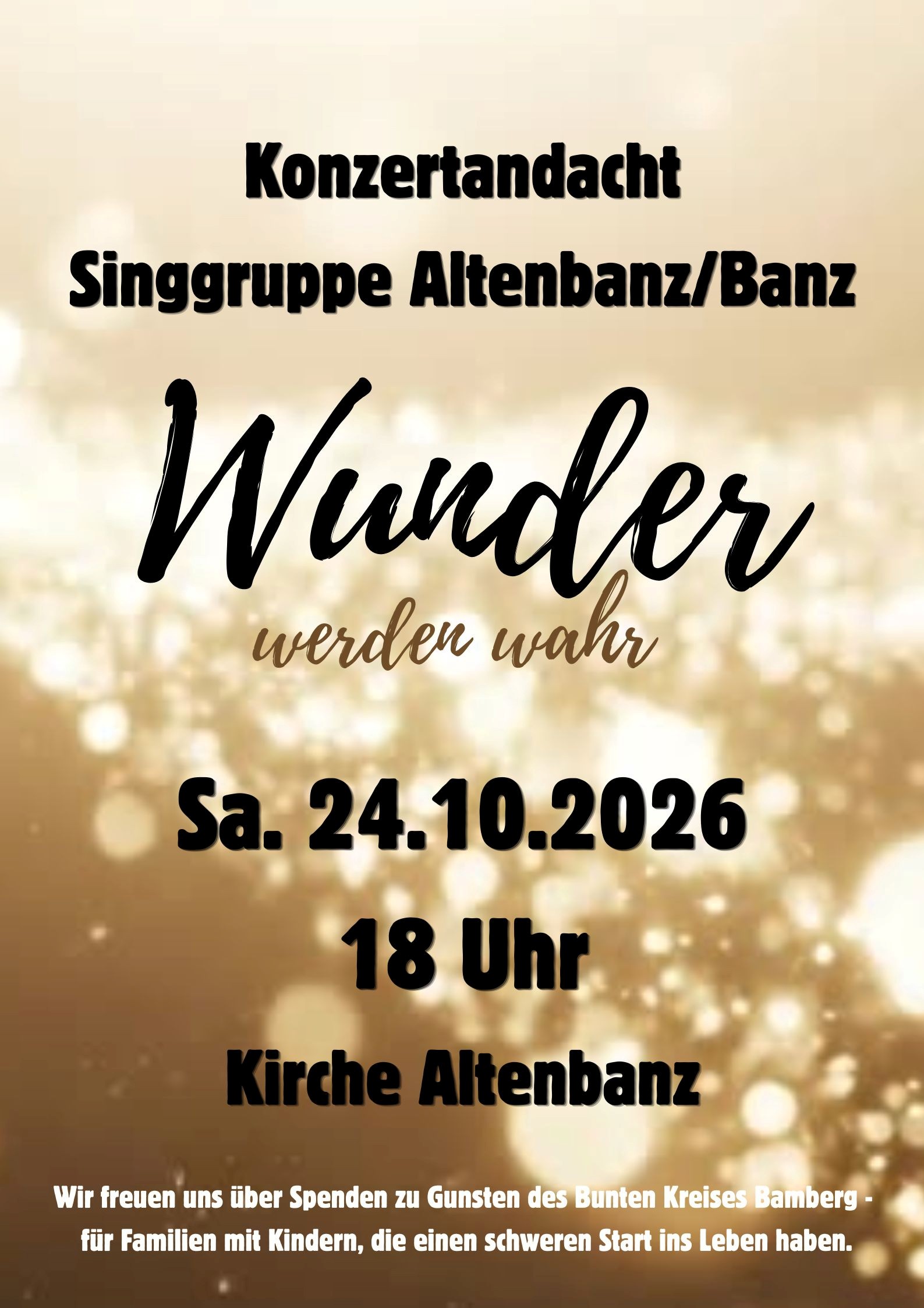 Am 24. Oktober 2026 tritt die Singgruppe Altenbanz/ Banz in der Kirche Altenbanz auf