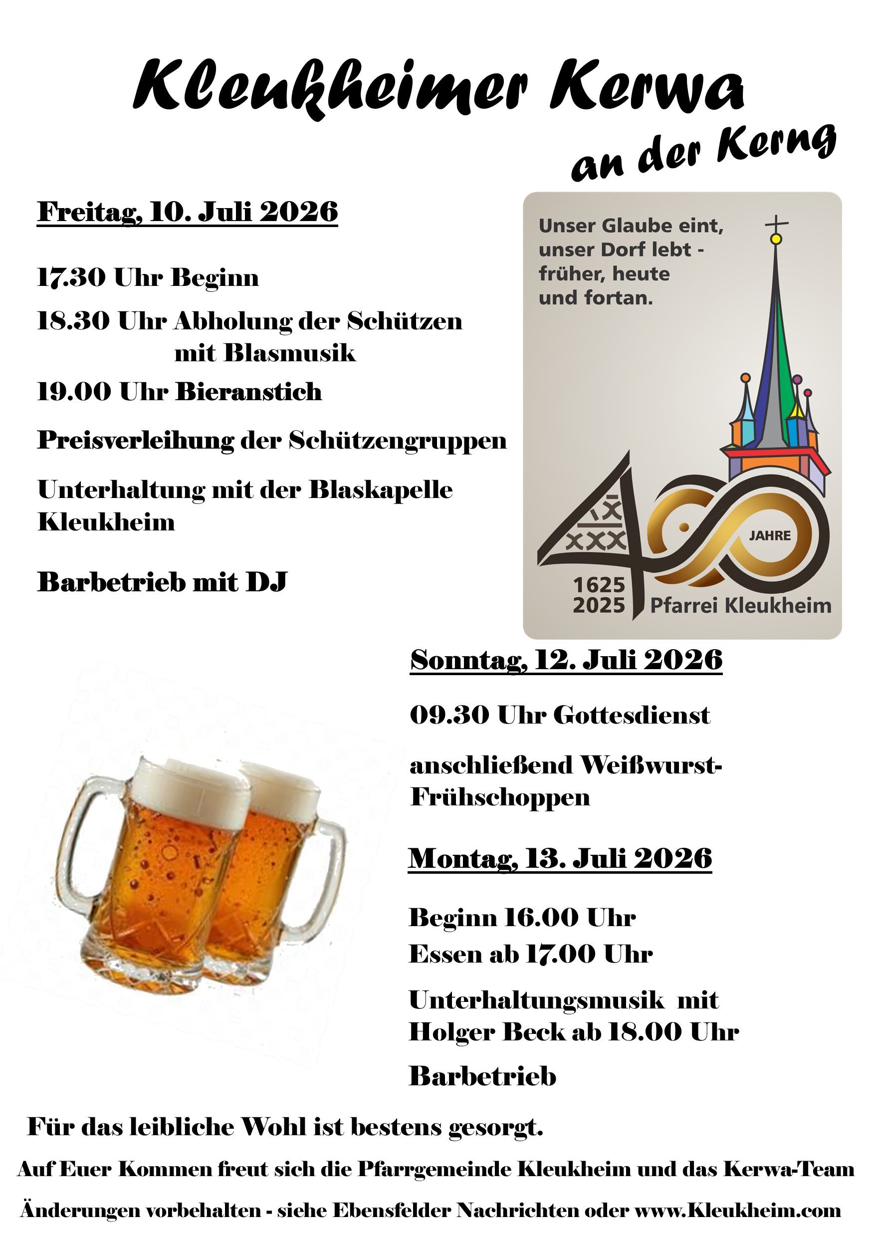 Programm Kerwa Kleukheim