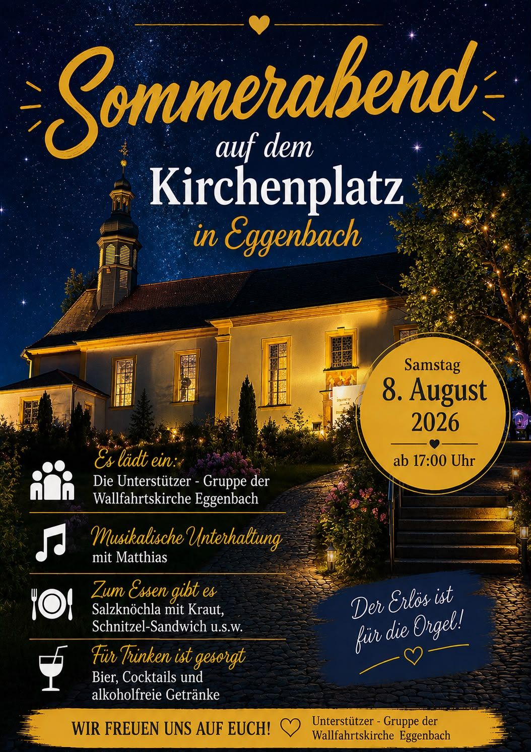 Sommerabend Kirchenplatz Eggenbach