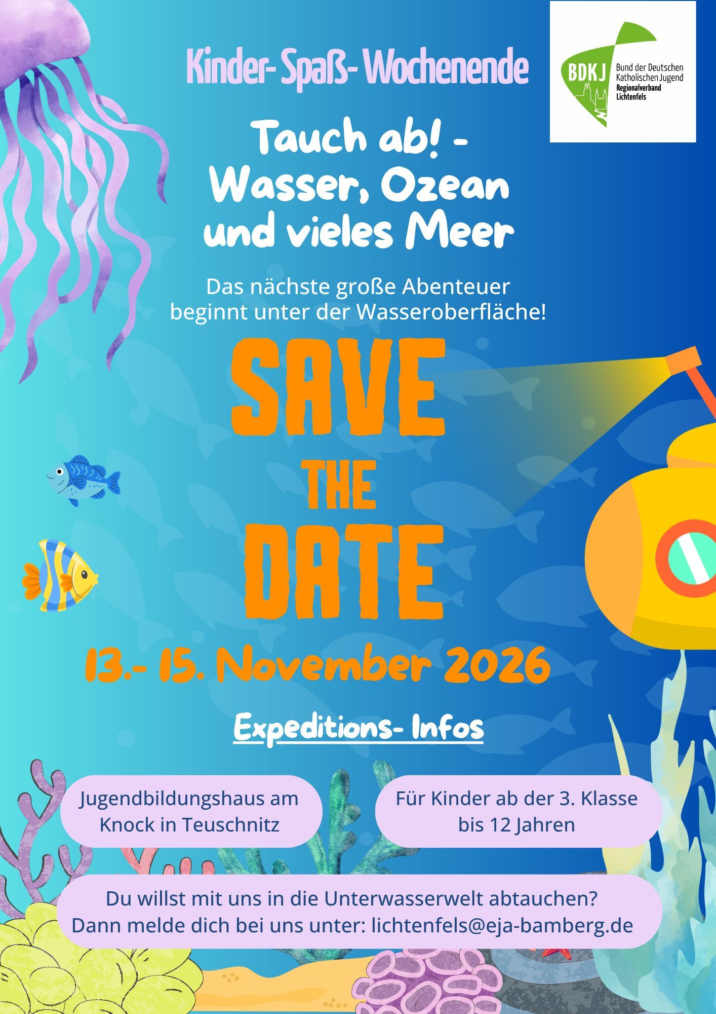 Plakat Kinder-Spaß-Wochenende vom 13.-15. November